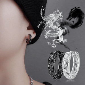 Dragon hoop earrings picture | Armored Drake™