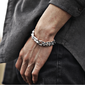 Sterling silver dragon bracelet | Armored Drake